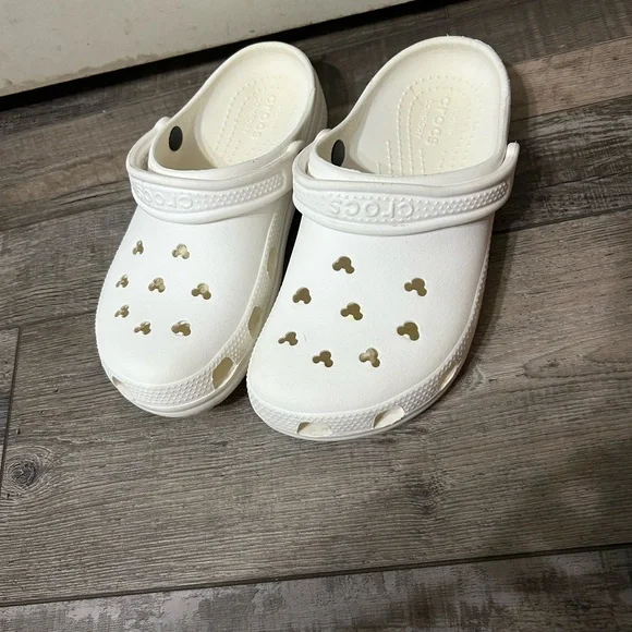 Disney Mickey Mouse CROCS Classic White Clogs - Picture 2 of 11